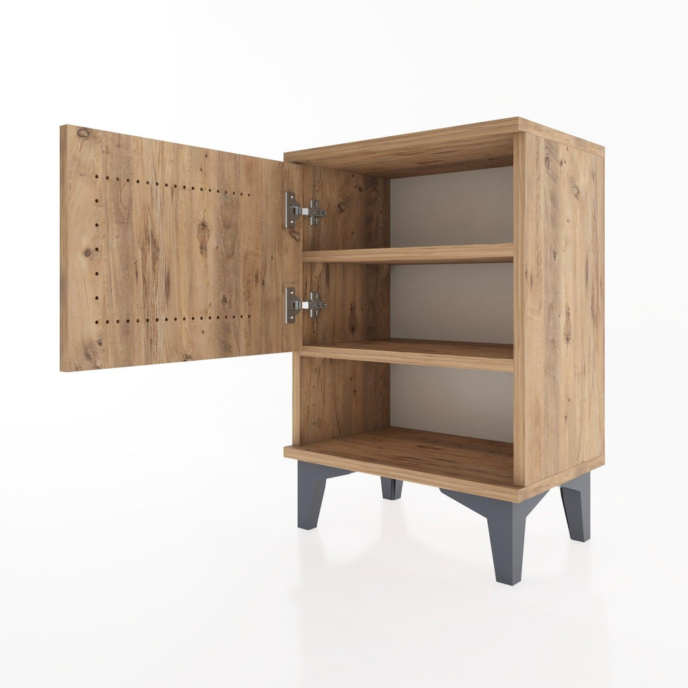 Woodntry Modüler Komodin Tek Kapak ve Raflı 44x30x52 cm Çam - Woodntry
