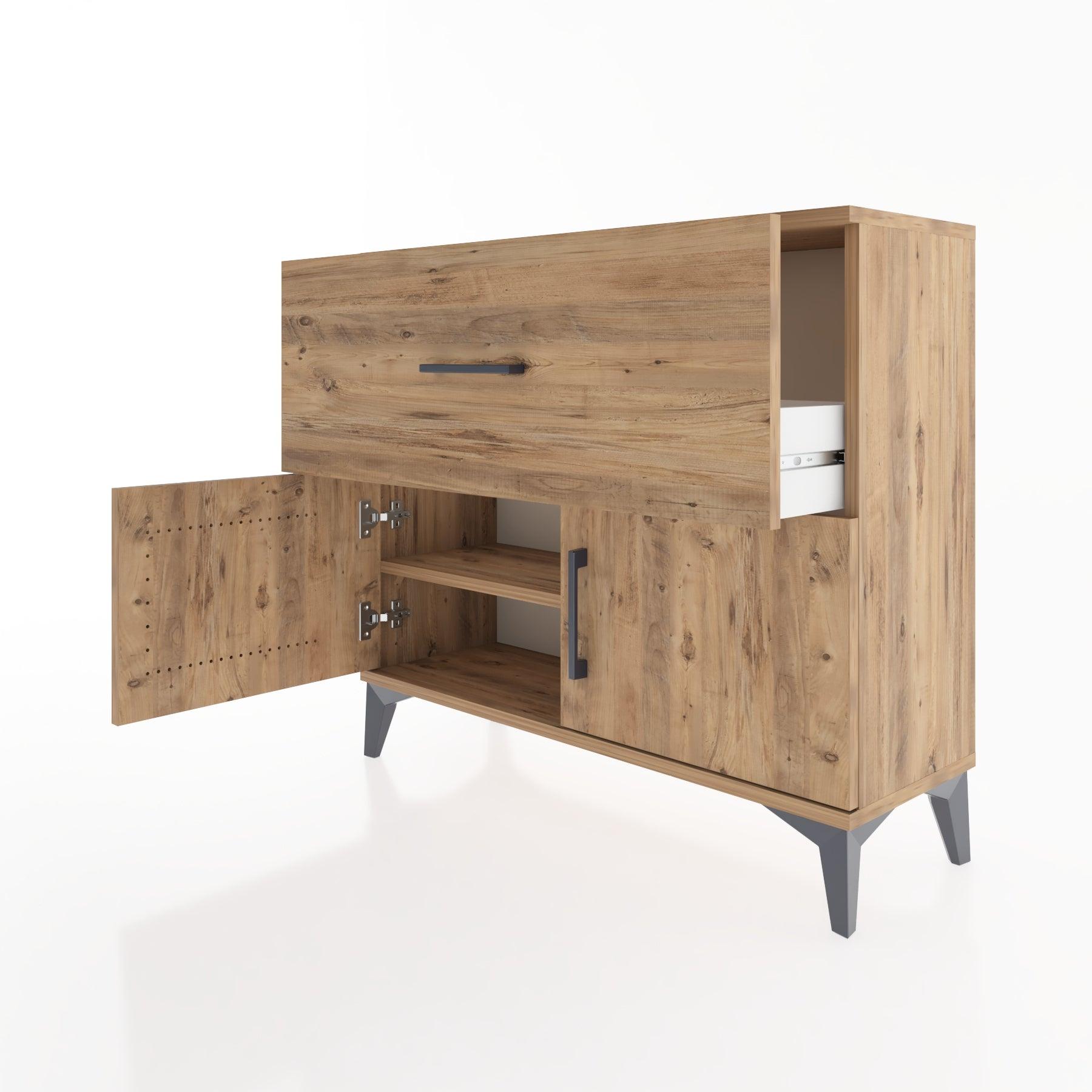 Woodntry Modüler Şifonyer Çekmece ve Kapaklı V2 88x30x68 cm Çam - Woodntry
