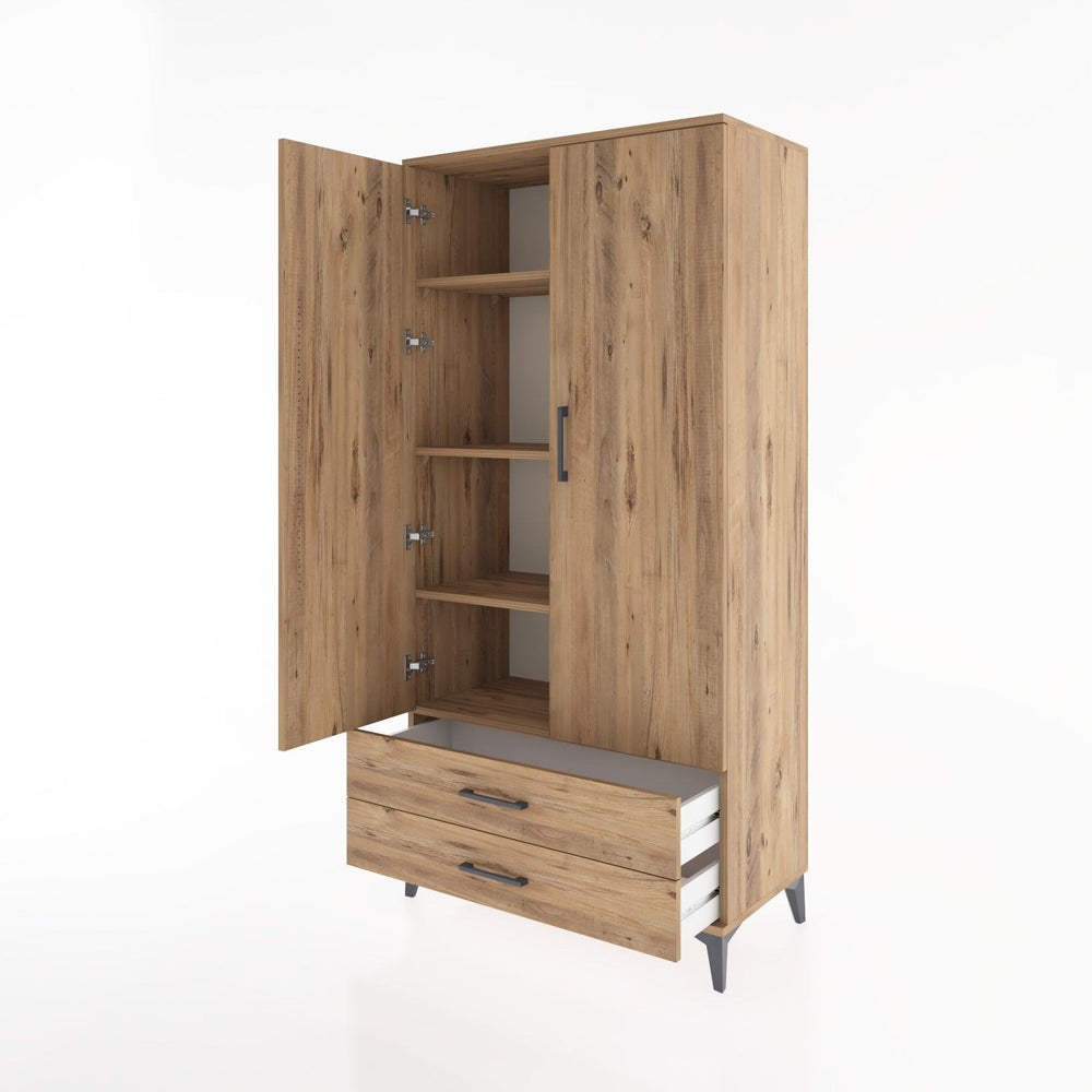 Woodntry Modular Cabinet Pine 88x44x170 cm with Doors and Drawers KC7-3