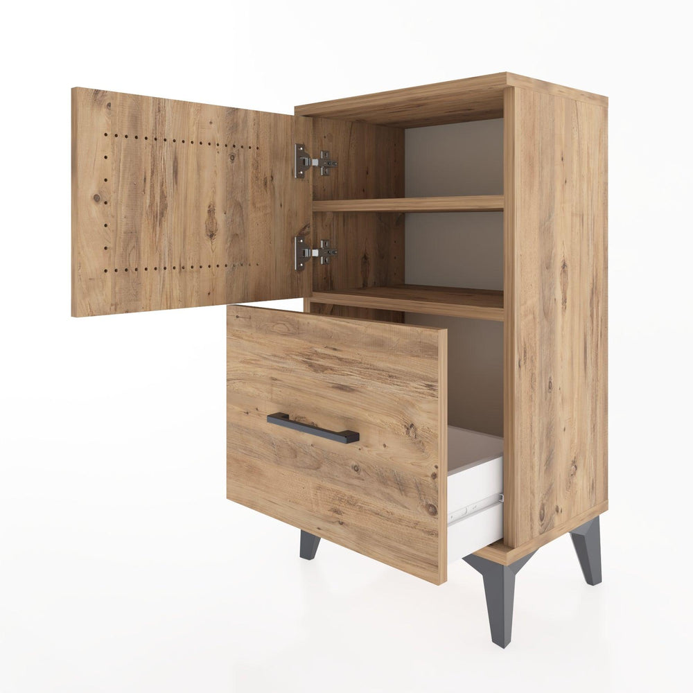 Woodntry Modüler Komodin Çekmece ve Kapaklı V2 44x30x68 cm Çam - Woodntry