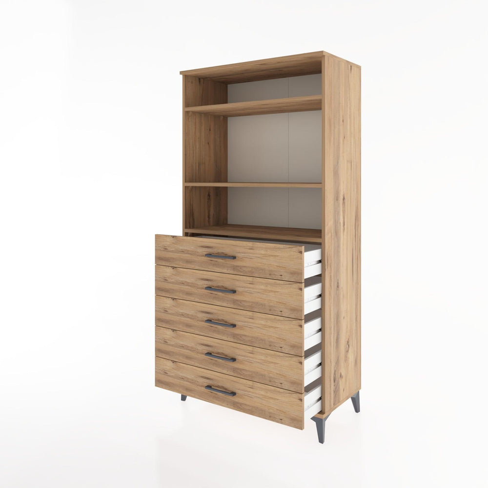 Woodntry Modular Cabinet Pine 88x44x170 cm with Drawers and Shelves CR35-3