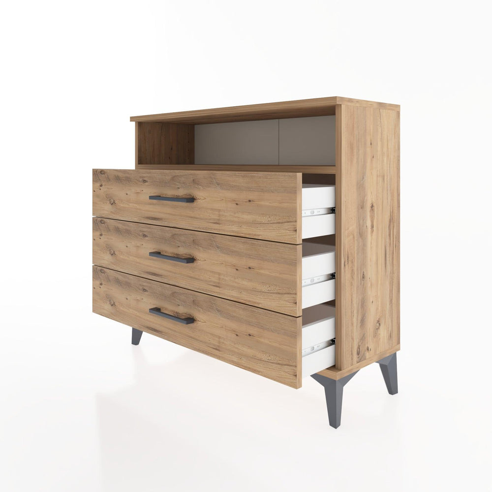 Woodntry Modüler Şifonyer Üç Çekmeceli V2 88x30x68 cm Çam - Woodntry