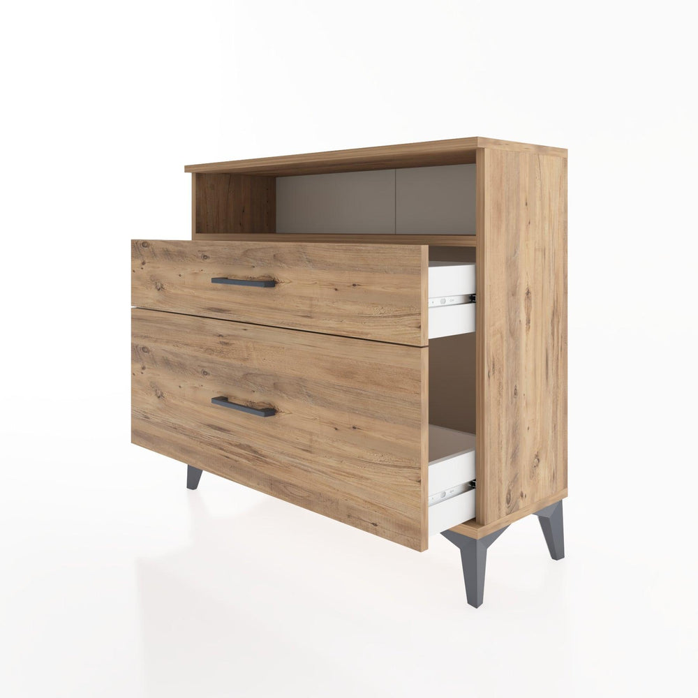 Woodntry Modüler Şifonyer İki Çekmeceli V6 88x30x68 cm Çam - Woodntry