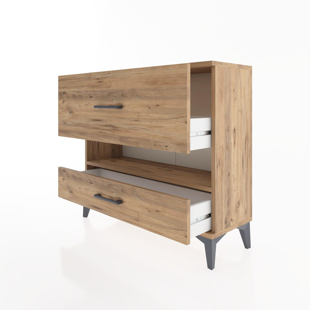 Woodntry Modüler Şifonyer İki Çekmeceli V10 88x30x68 cm Çam - Woodntry