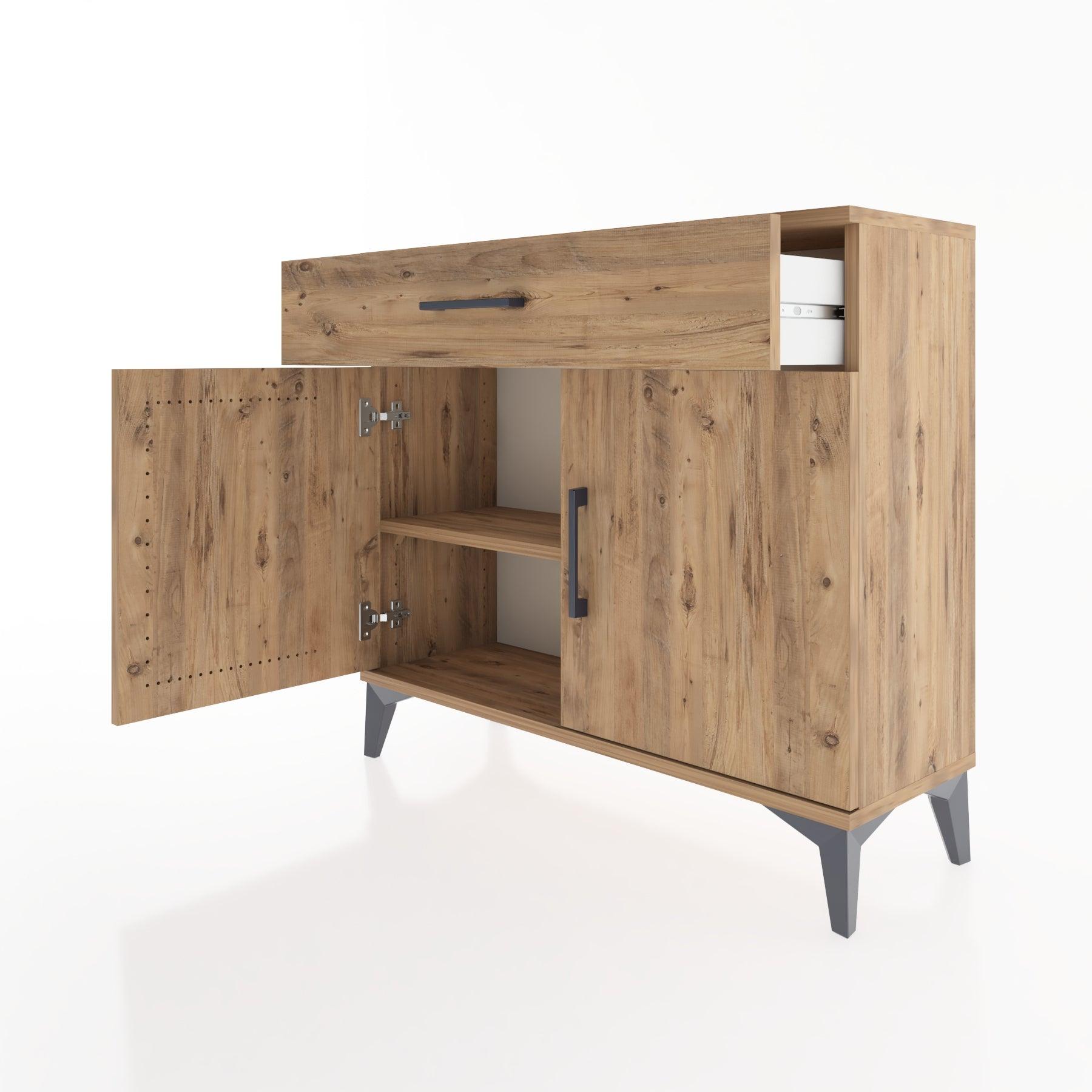 Woodntry Modüler Şifonyer Çekmece ve Kapaklı V1 88x30x68 cm Çam - Woodntry