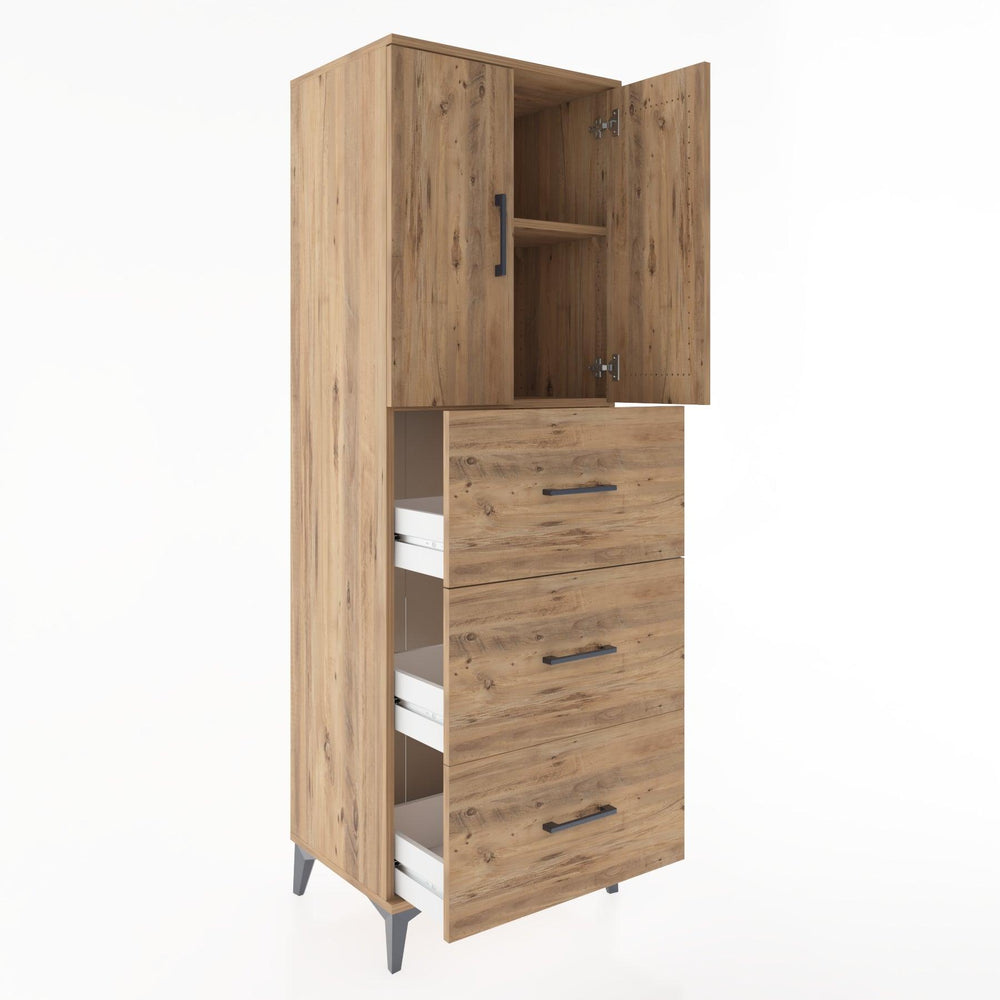 Woodntry Modular Cabinet Pine 60x44x170 cm with Doors and Drawers KC24-3