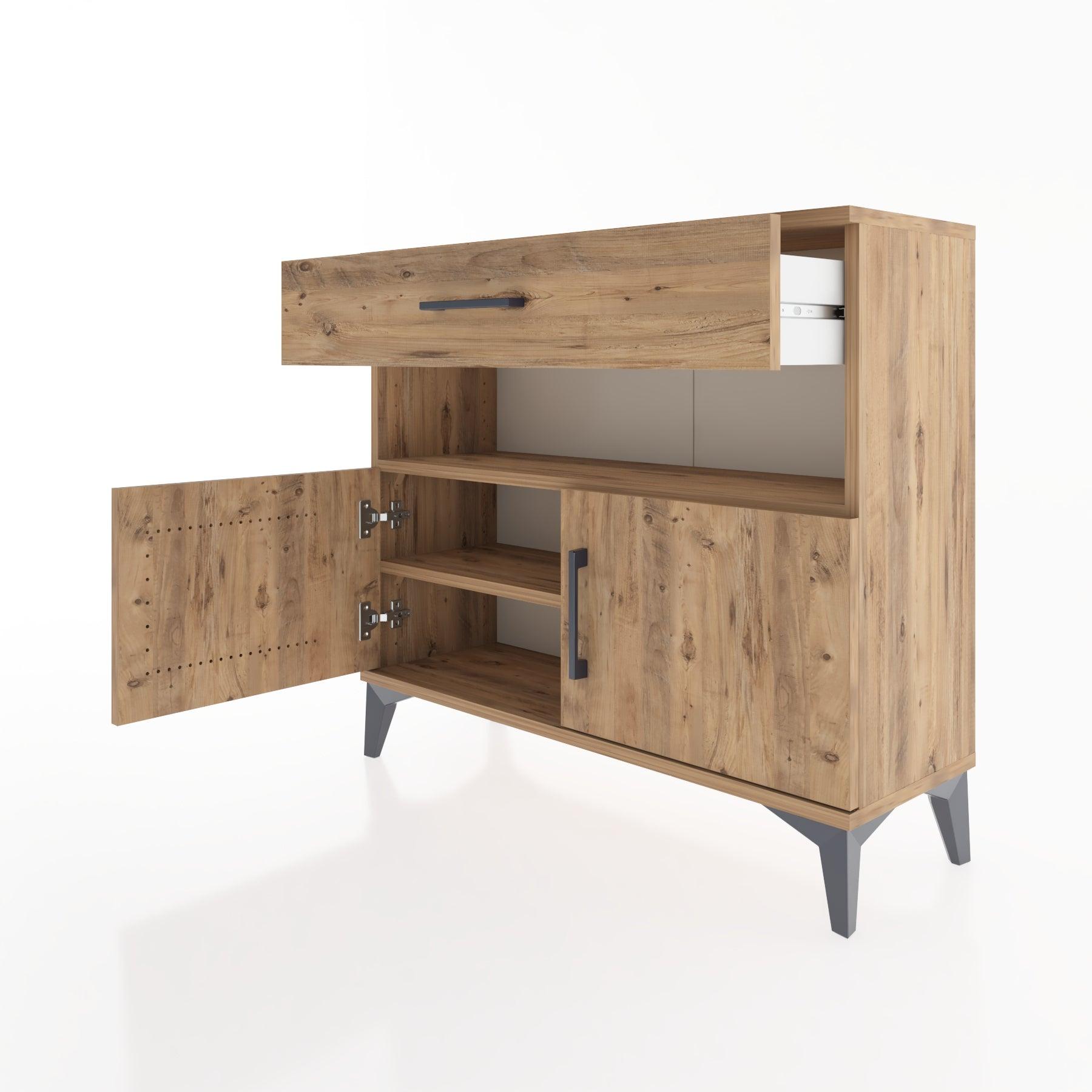 Woodntry Modüler Şifonyer Çekmece ve Kapaklı T1 88x30x94 cm Çam - Woodntry