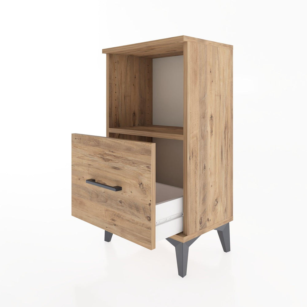 Woodntry Modüler Komodin Tek Çekmece ve Raflı V2 44x30x68 cm Çam - Woodntry