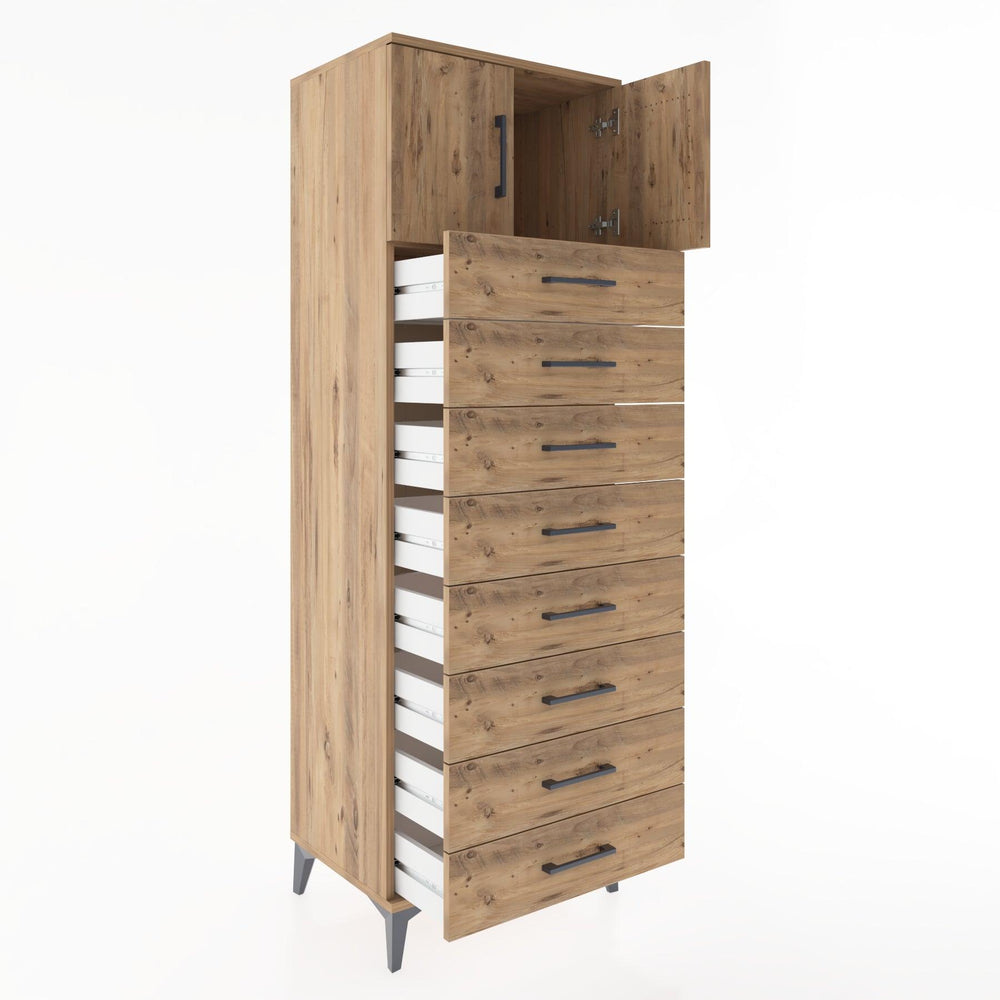 Woodntry Modular Cabinet Pine 60x44x170 cm with Doors and Drawers KC1-3