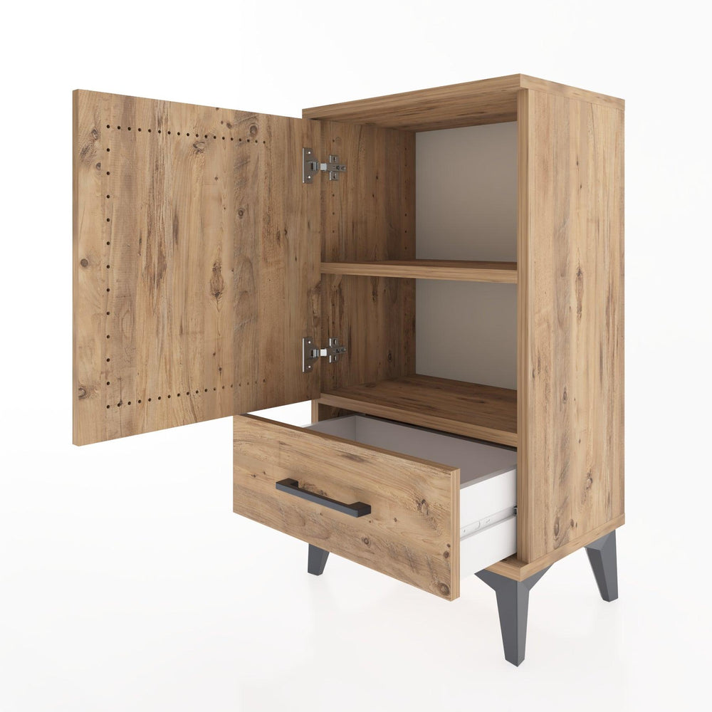 Woodntry Modüler Komodin Çekmece ve Kapaklı V3 44x30x68 cm Çam - Woodntry