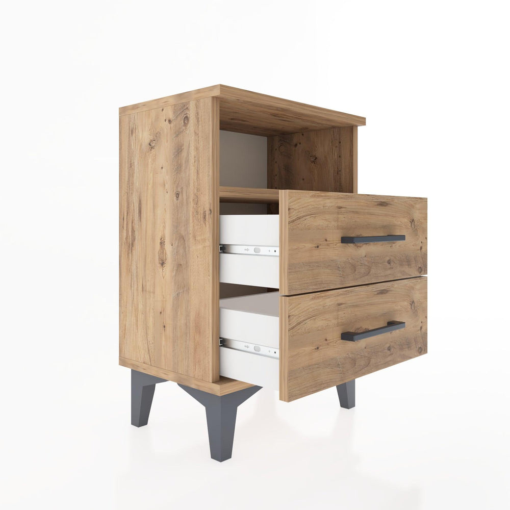 Woodntry Modüler Komodin İki Çekmeceli 44x30x52 cm Çam - Woodntry