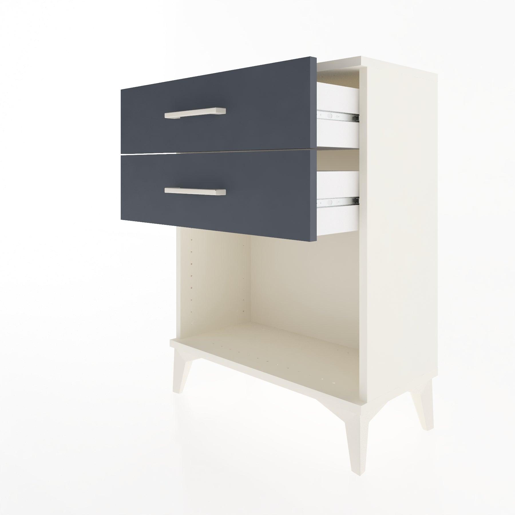 Woodntry Modular Nightstand Moonstone 60x30x68 cm with Drawer and Shelf CR2-1