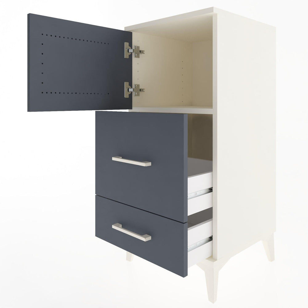 Woodntry Modular Nightstand Moonstone 44x44x84 cm with Cover and Drawer KC46-1