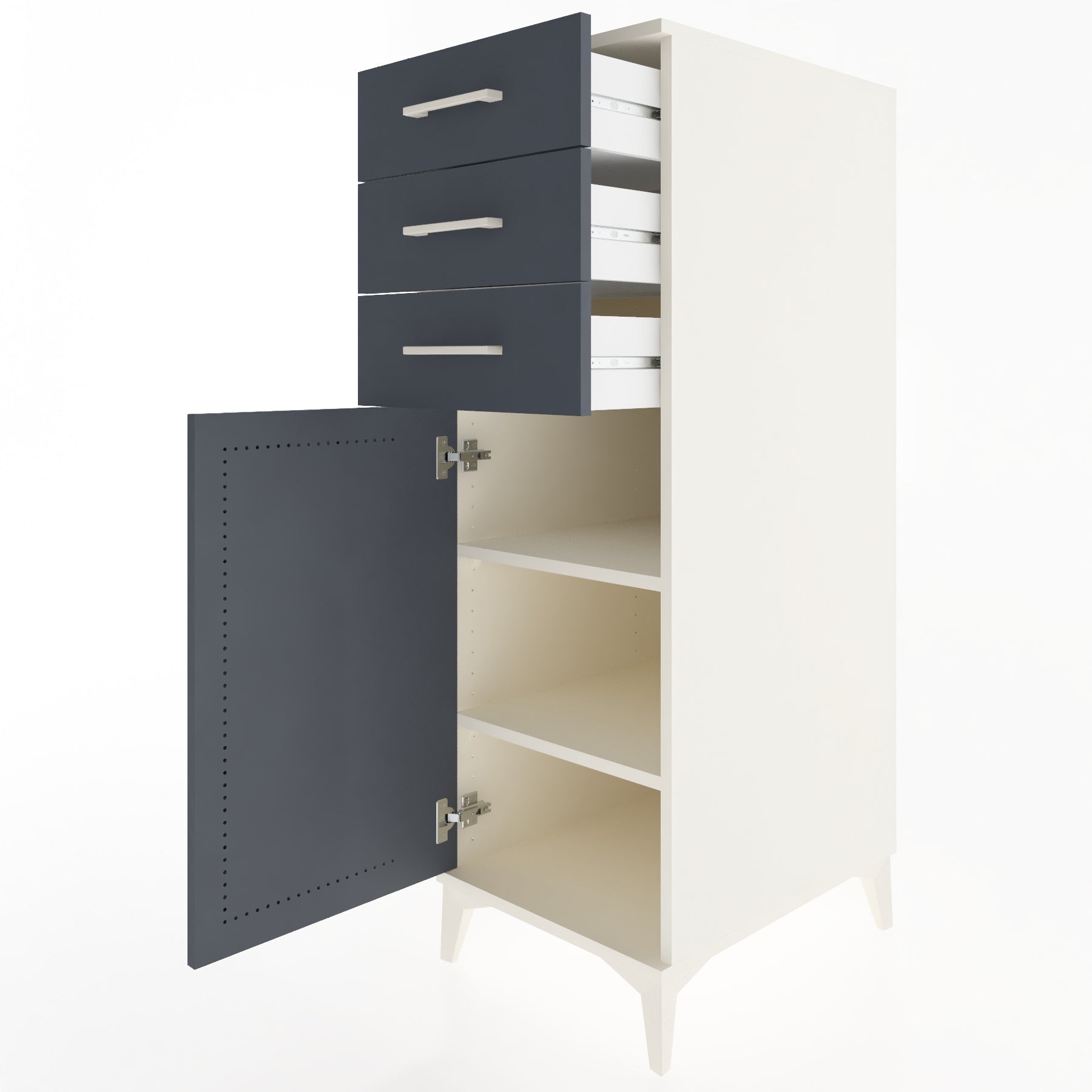 Woodntry Modüler Dolap Aytaşı 44x59x122 cm Kapaklı ve Çekmeceli KC52-1