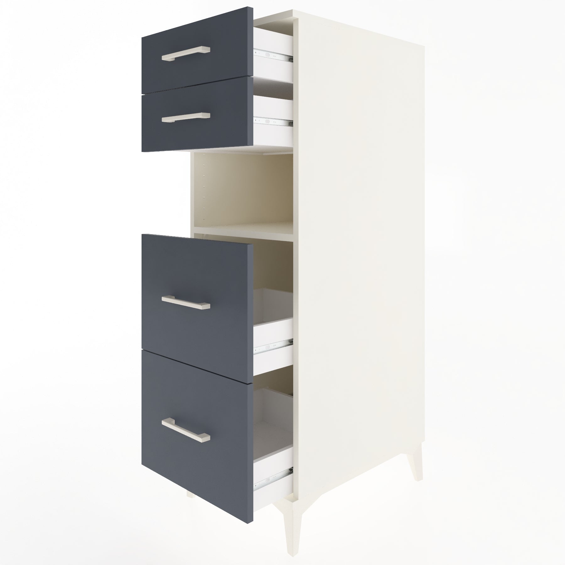 Woodntry Modular Cabinet Moonstone 44x59x122 cm with Drawers and Shelves CR102-1