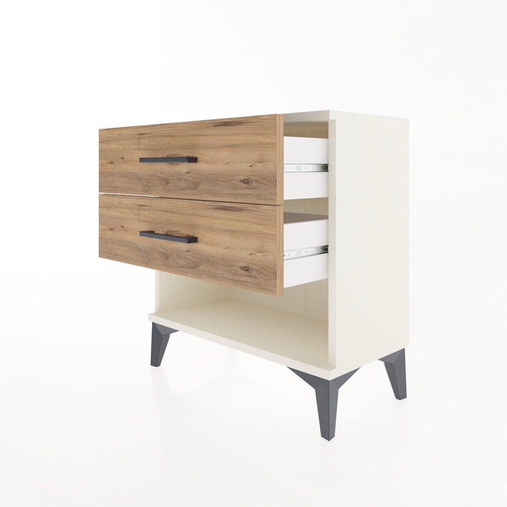 Woodntry Modular Nightstand Moonstone 60x30x52 cm with Drawer and Shelf CR2-1