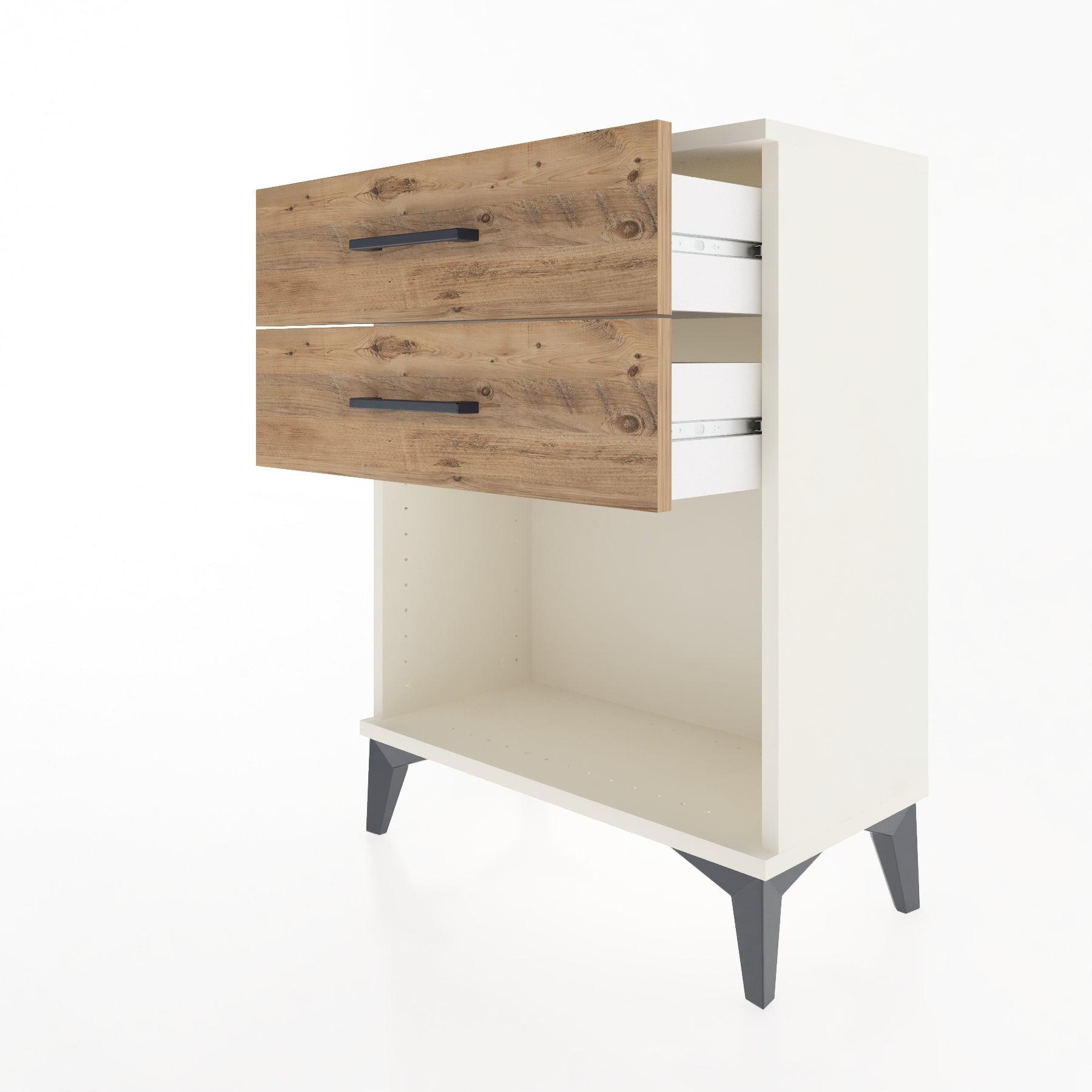 Woodntry Modular Nightstand Moonstone 60x30x68 cm with Drawer and Shelf CR2-1