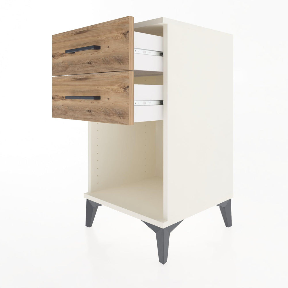 Woodntry Modular Nightstand Moonstone 44x44x68 cm with Drawer and Shelf CR2-1