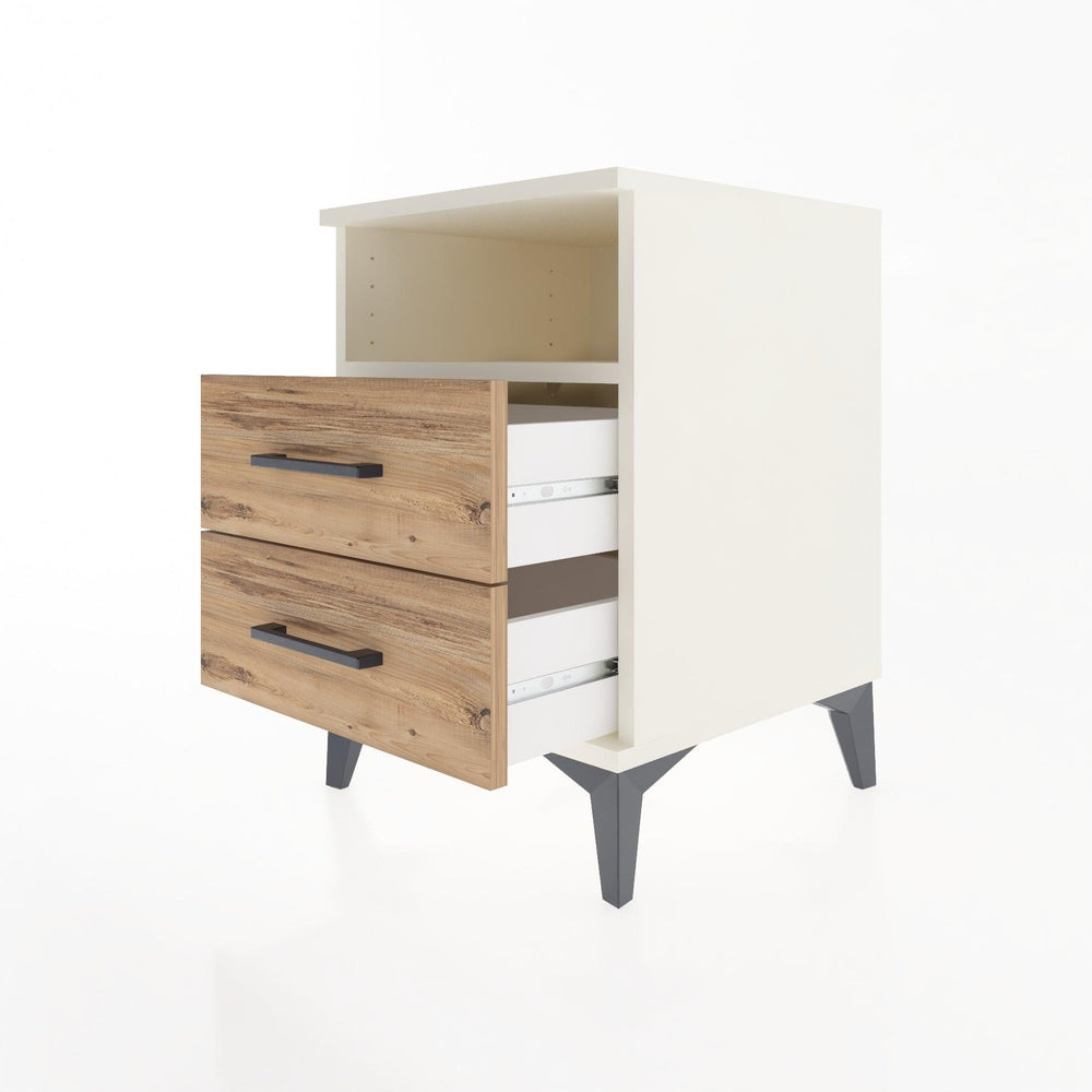 Woodntry Modular Nightstand Moonstone 44x44x52 cm with Drawer and Shelf CR2-1