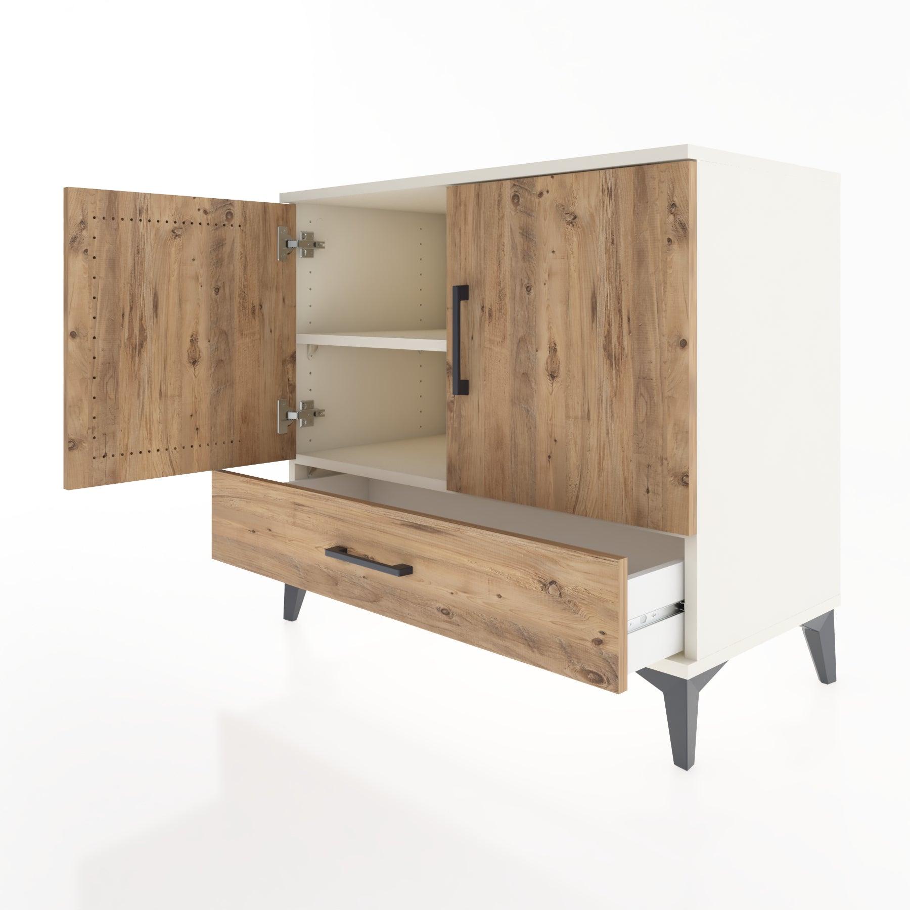 Woodntry Modüler Şifonyer Aytaşı 88x44x68 cm Kapaklı ve Çekmeceli KC2-1