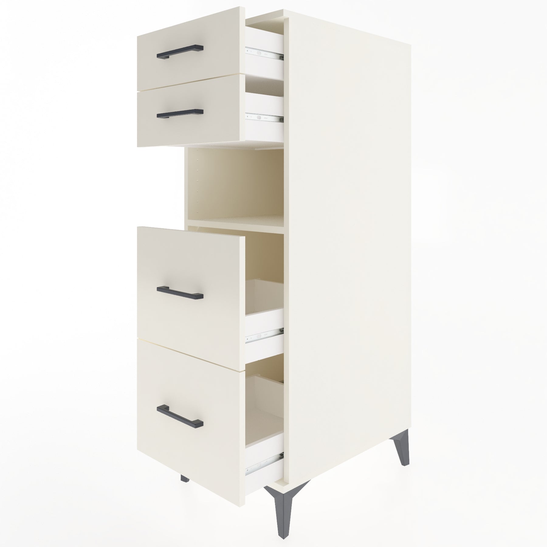Woodntry Modular Cabinet Moonstone 44x59x122 cm with Drawers and Shelves CR102-1