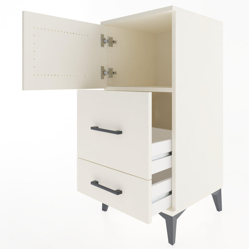 Woodntry Modular Nightstand Moonstone 44x44x84 cm with Cover and Drawer KC46-1