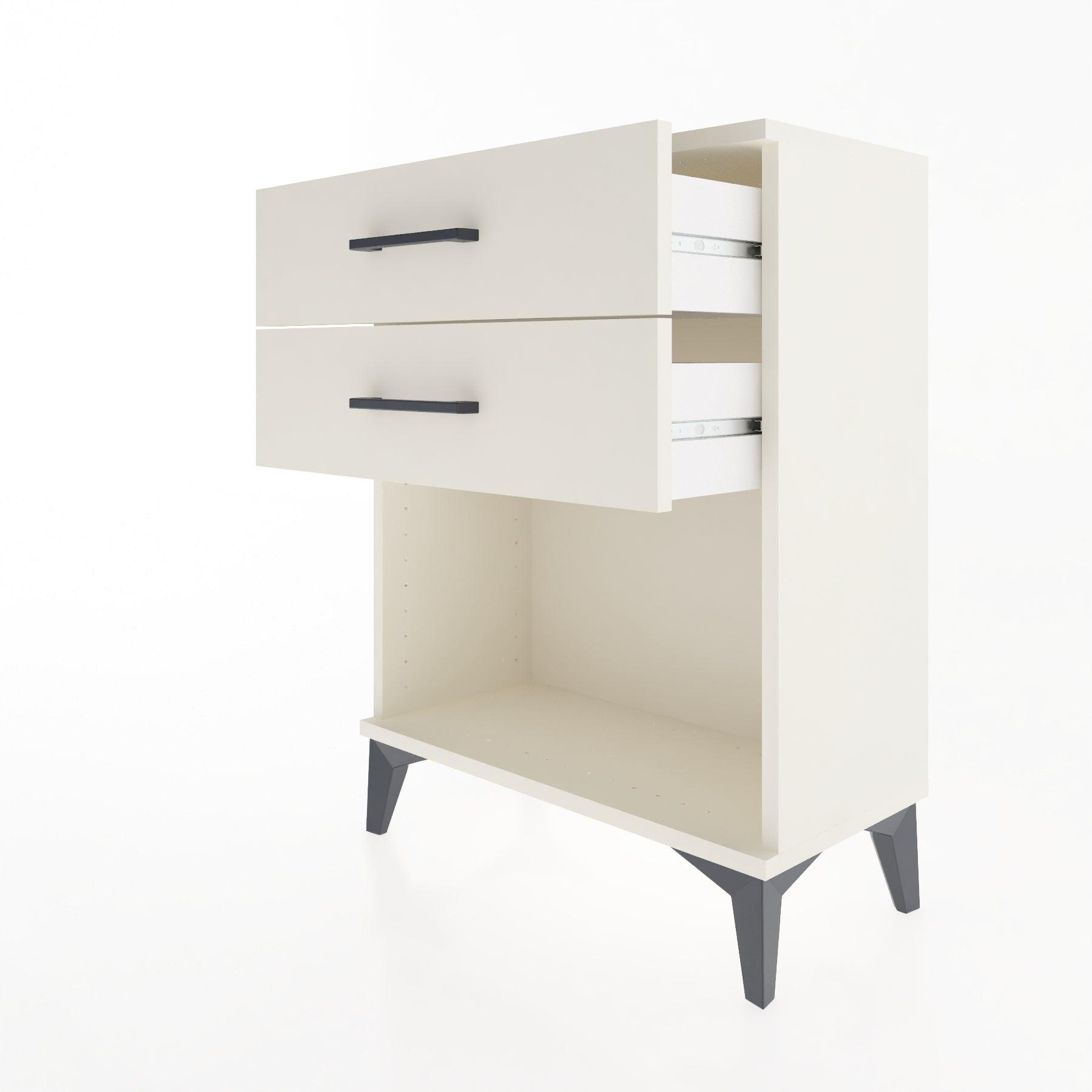 Woodntry Modular Nightstand Moonstone 60x30x68 cm with Drawer and Shelf CR2-1