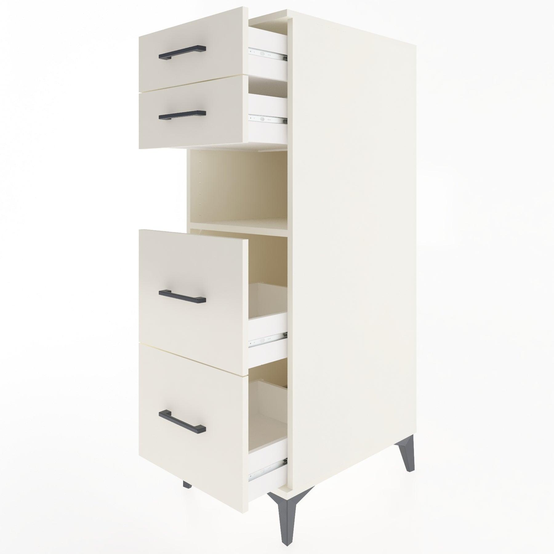 Woodntry Modular Cabinet Moonstone 44x30x122 cm with Drawers and Shelves CR102-1