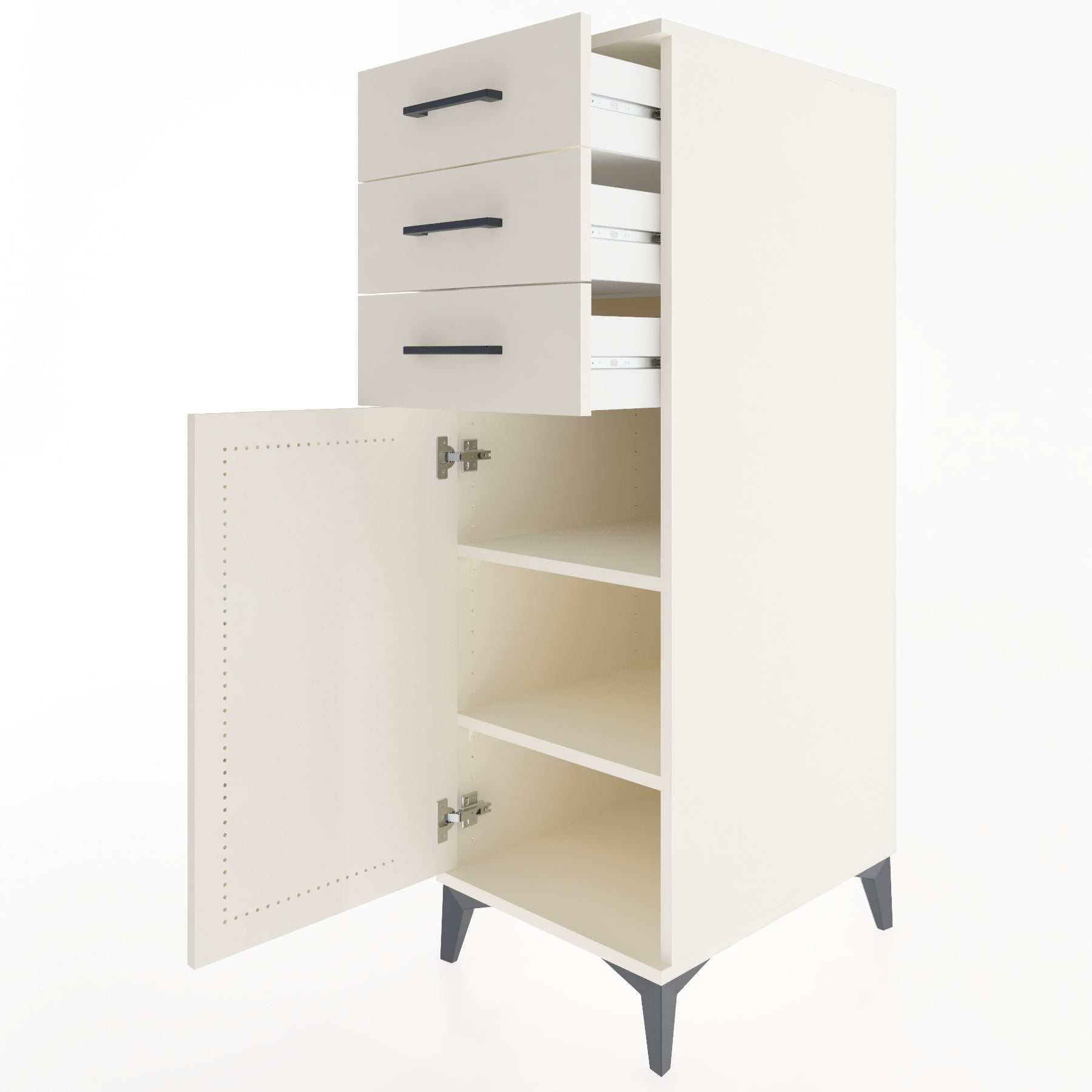 Woodntry Modüler Dolap Aytaşı 44x59x122 cm Kapaklı ve Çekmeceli KC52-1