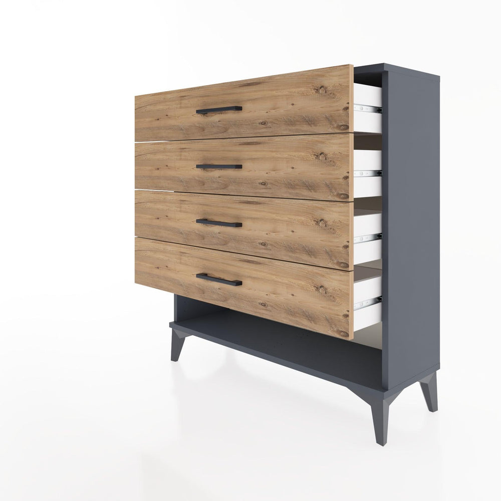 Woodntry Modular Dresser Anthracite 88x30x84 cm with Drawers and Shelves CR2-2