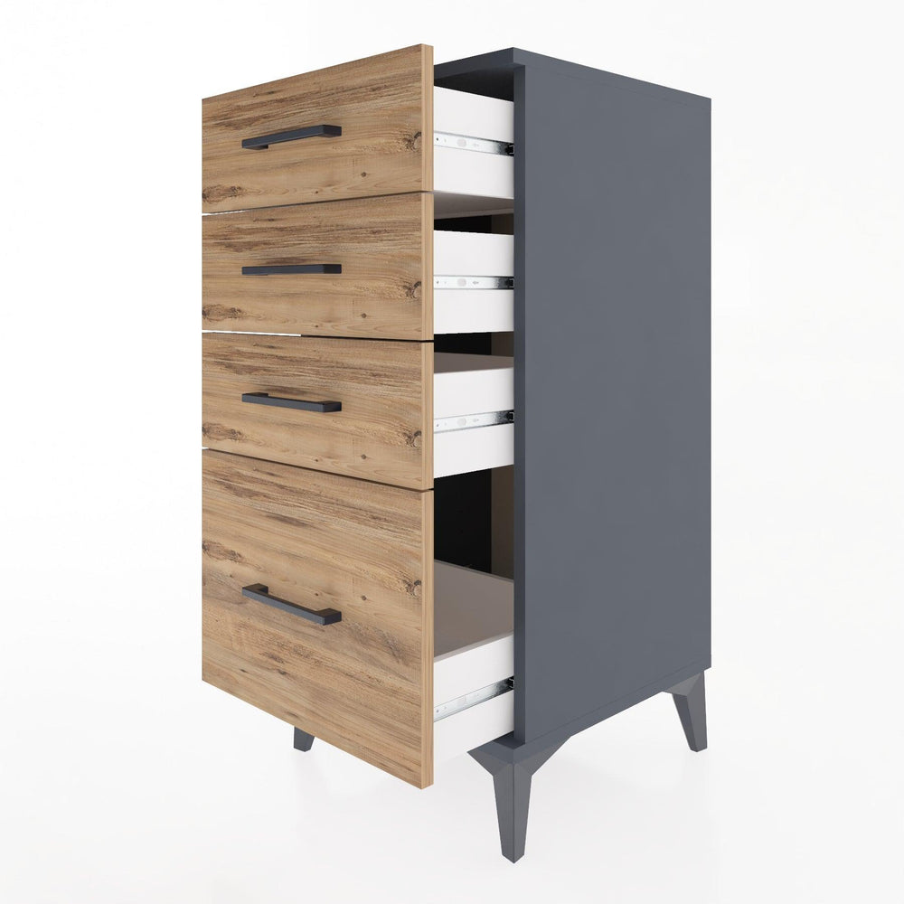 Woodntry Modular Nightstand Anthracite 44x44x84 cm Drawer C2-2