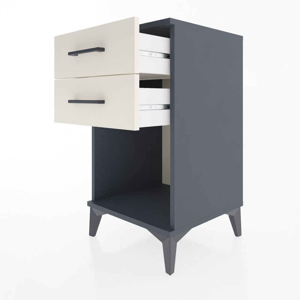 Woodntry Modular Nightstand Anthracite 44x44x68 cm with Drawers and Shelves CR2-2