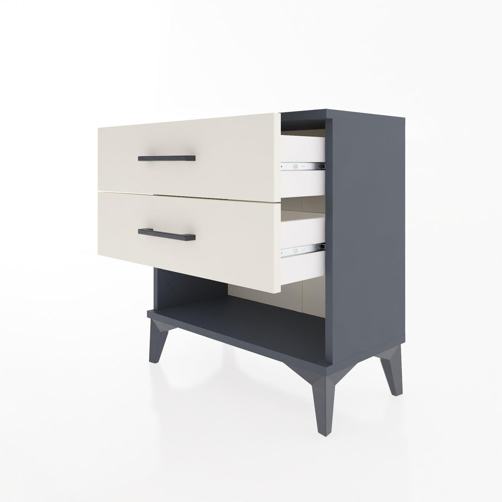 Woodntry Modular Nightstand Anthracite 60x30x52 cm with Drawers and Shelves CR2-2