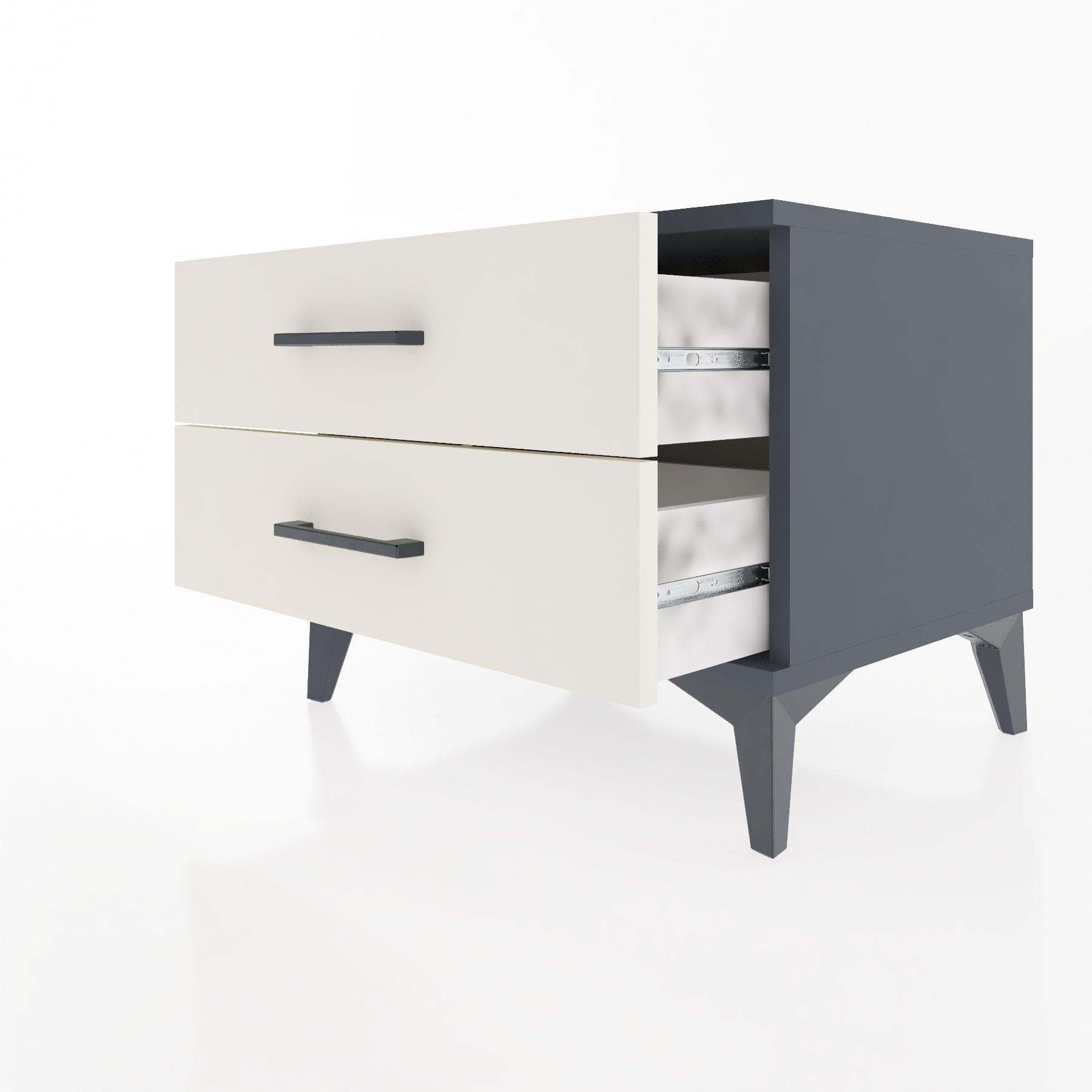 Woodntry Modular Nightstand Anthracite 60x44x68 cm Drawer C2-2