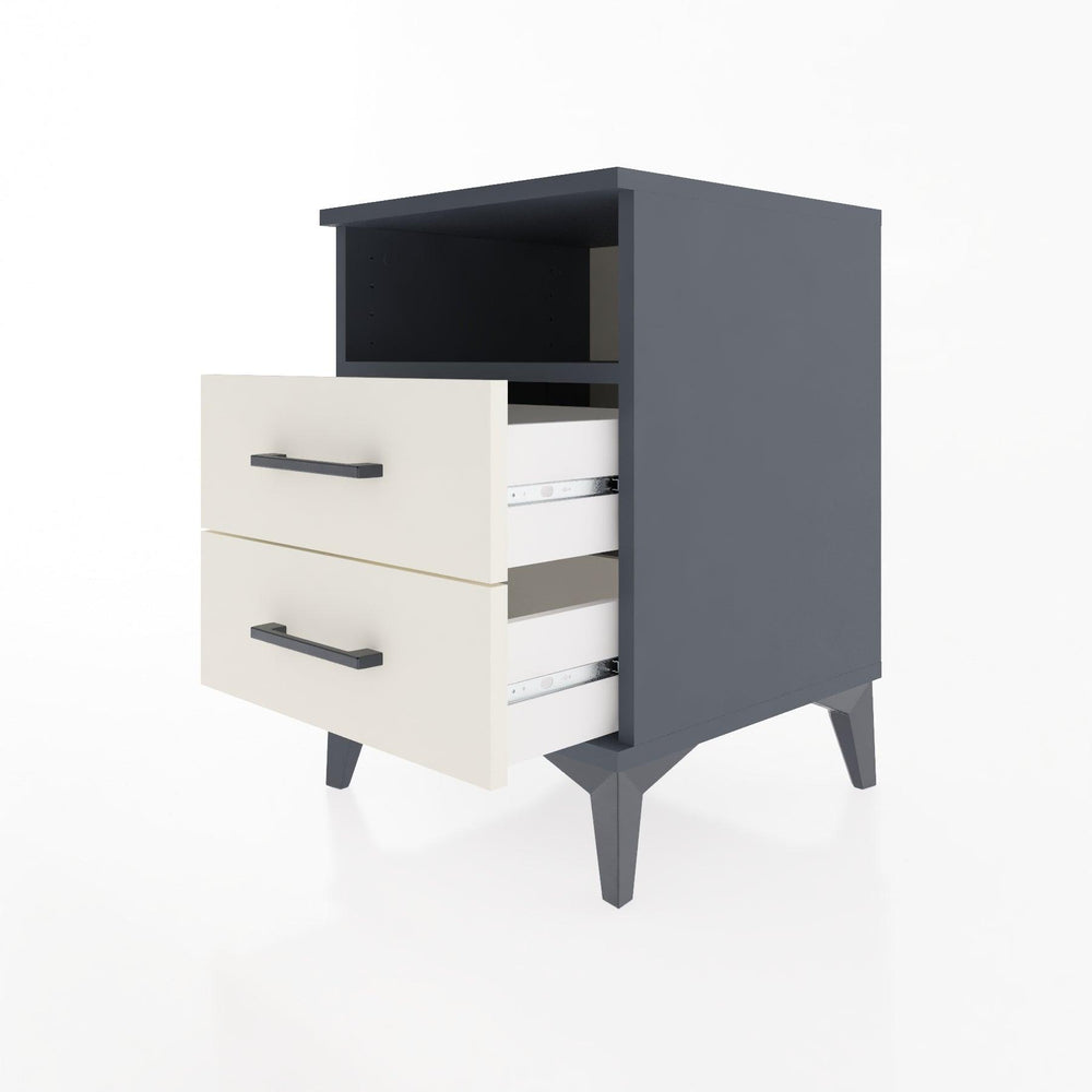 Woodntry Modular Nightstand Anthracite 44x44x52 cm with Drawers and Shelves CR2-2