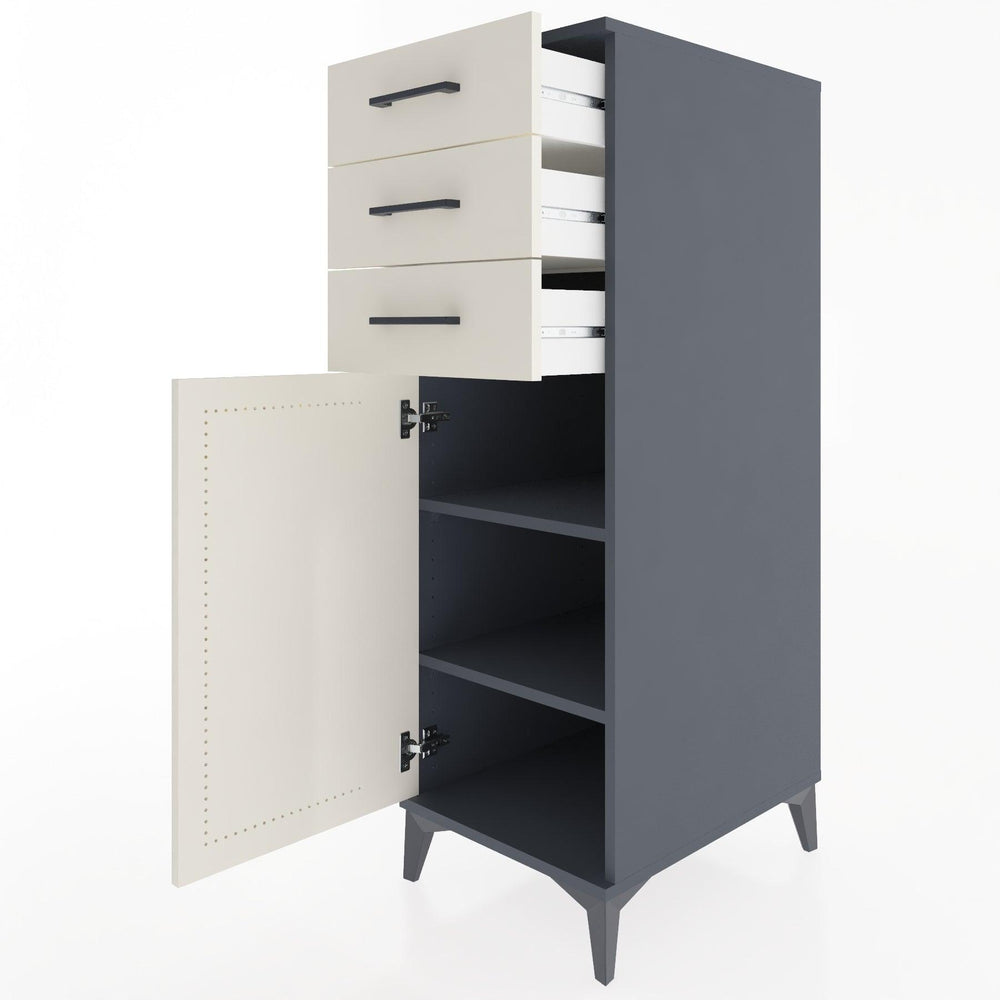 Woodntry Modular Cabinet Anthracite 44x30x122 cm with Doors and Drawers KC52-2