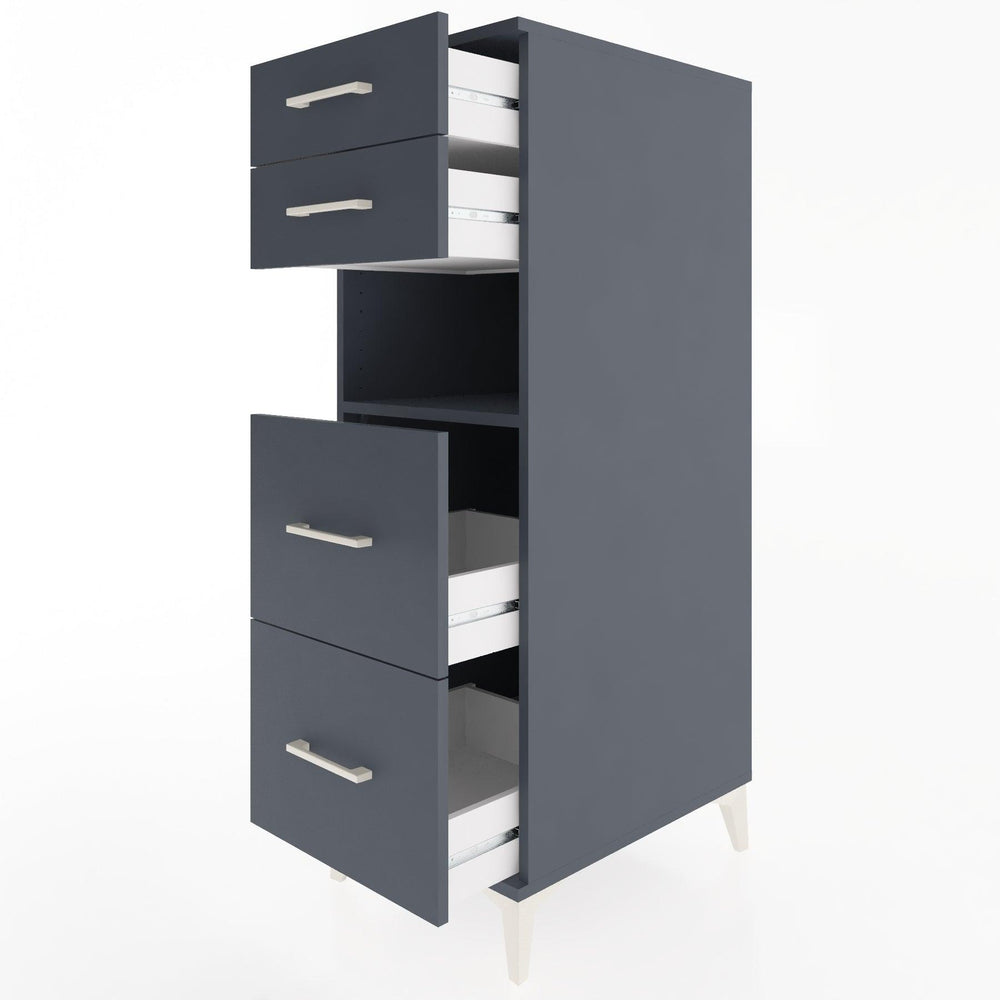 Woodntry Modular Cabinet Anthracite 44x30x122 cm with Drawers and Shelves CR102-2