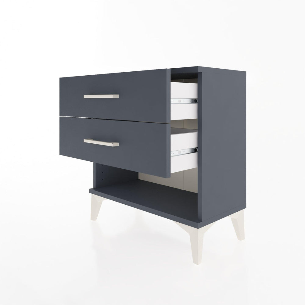Woodntry Modular Nightstand Anthracite 60x30x52 cm with Drawers and Shelves CR2-2