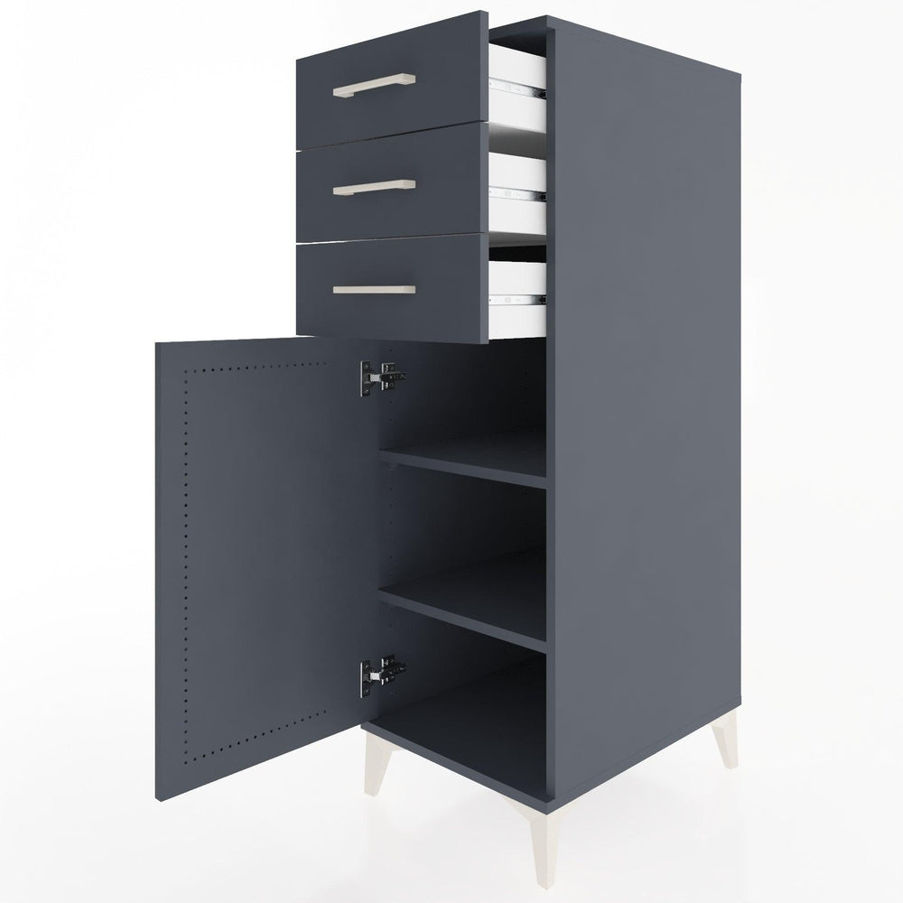 Woodntry Modular Cabinet Anthracite 44x30x122 cm with Doors and Drawers KC52-2