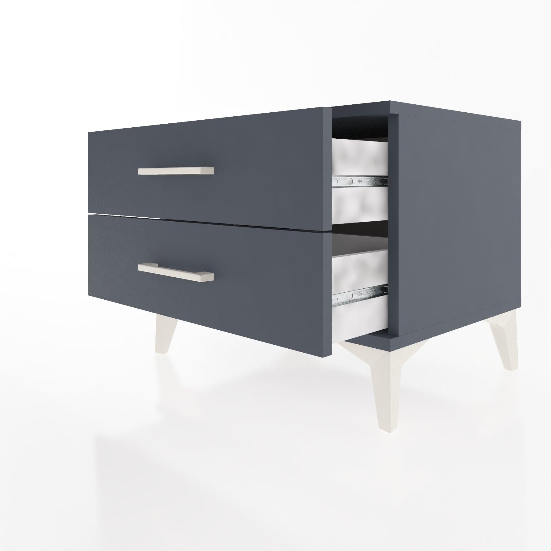 Woodntry Modular Nightstand Anthracite 60x44x68 cm Drawer C2-2