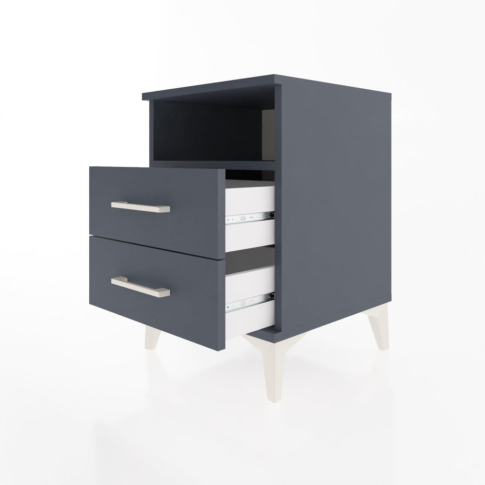 Woodntry Modular Nightstand Anthracite 44x44x52 cm with Drawers and Shelves CR2-2