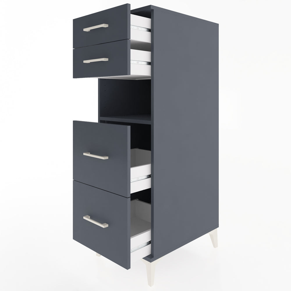 Woodntry Modular Cabinet Anthracite 44x59x122 cm with Drawers and Shelves CR102-2