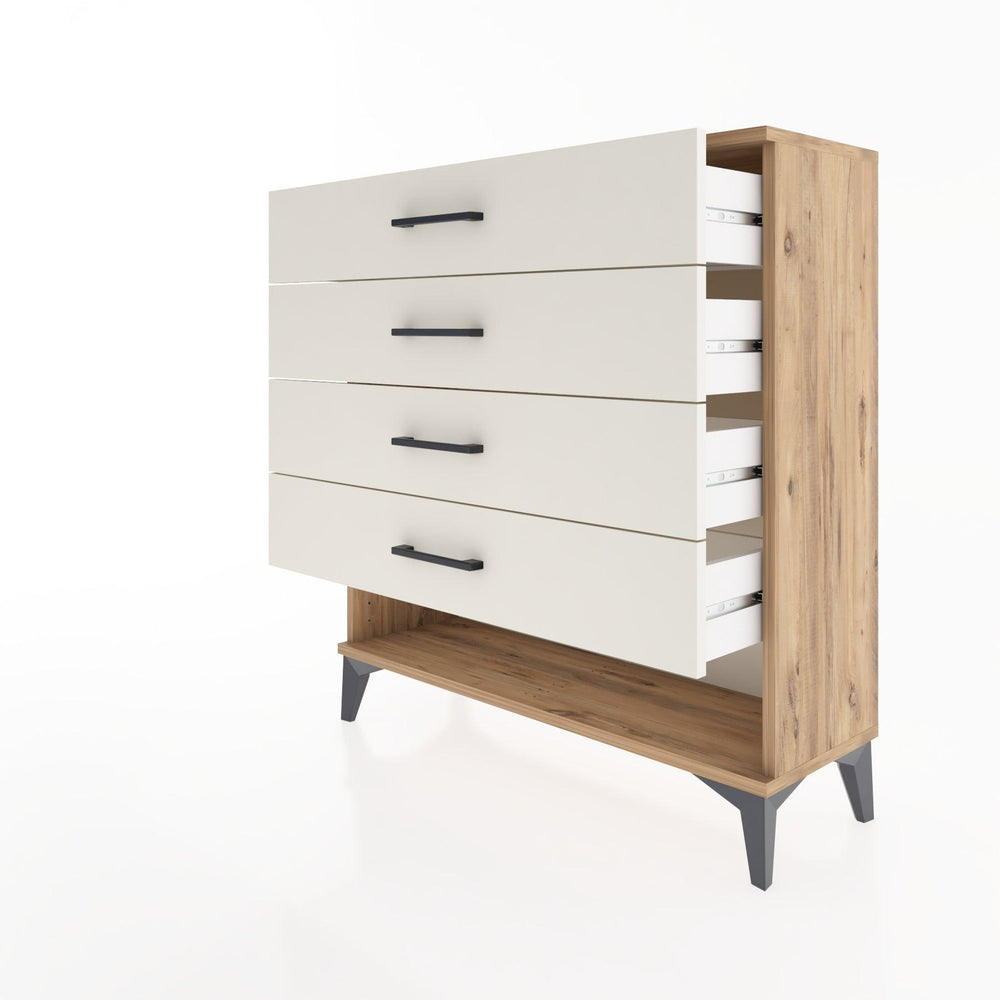 Woodntry Modular Dresser Pine 88x30x84 cm with Drawers and Shelves CR2-3