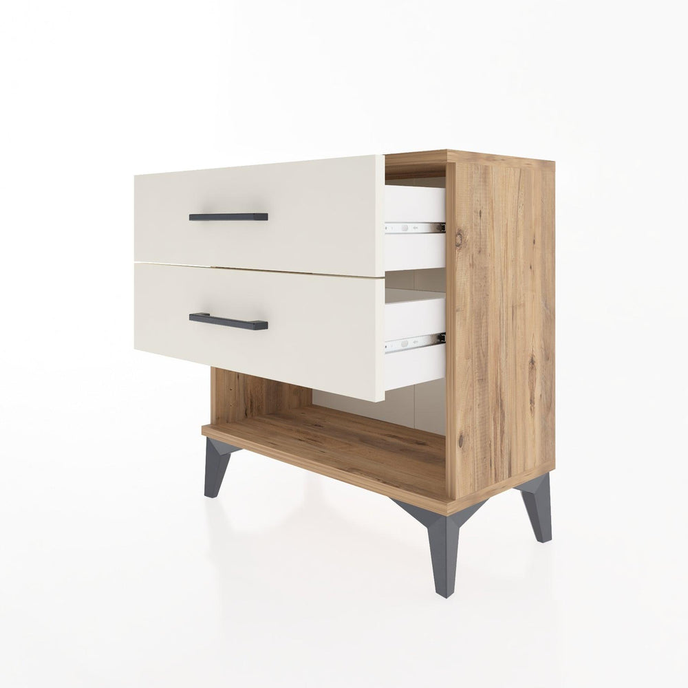 Woodntry Modular Nightstand Pine 60x30x52 cm with Drawers and Shelves CR2-3