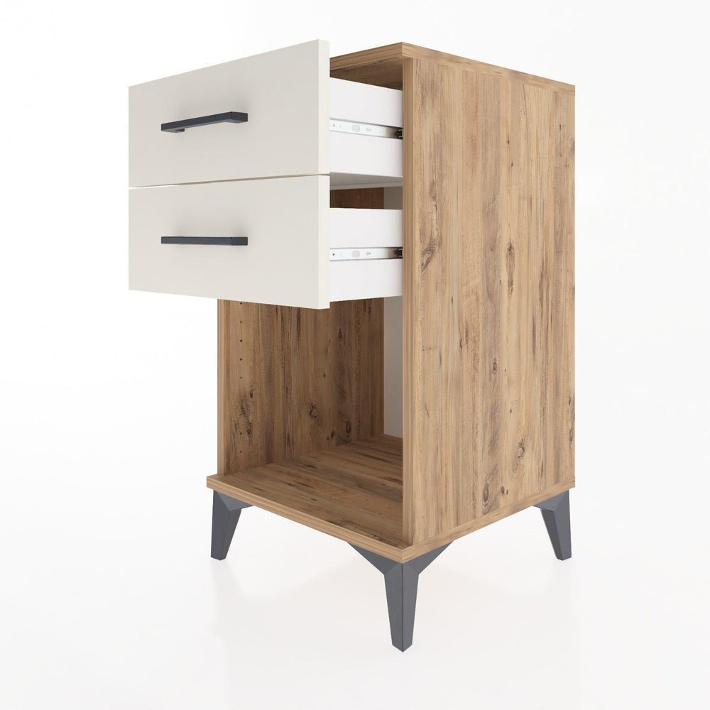 Woodntry Modular Nightstand Pine 44x44x68 cm with Drawers and Shelves CR2-3