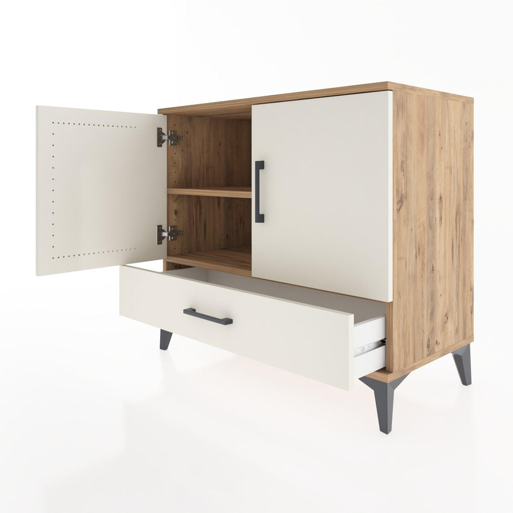 Woodntry Modüler Şifonyer Çam 88x44x68 cm Kapaklı ve Çekmeceli KC2-3