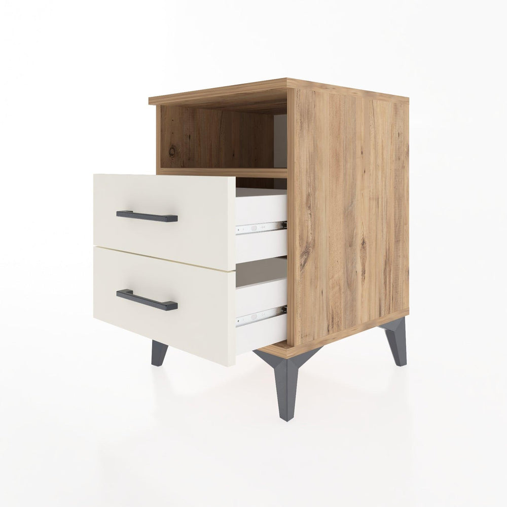Woodntry Modular Nightstand Pine 44x44x52 cm with Drawers and Shelves CR2-3