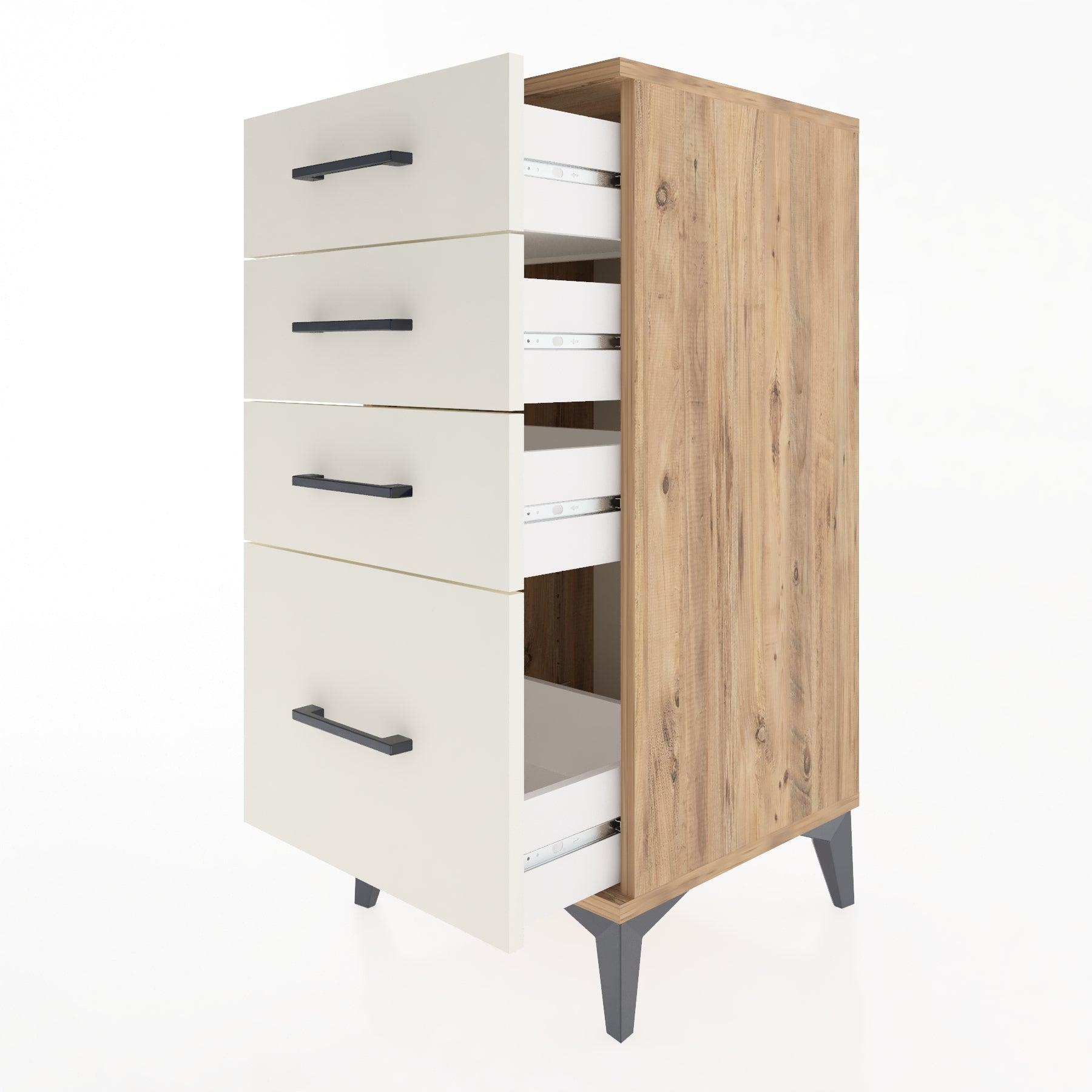 Woodntry Modular Nightstand Pine 44x44x84 cm Drawer C2-3