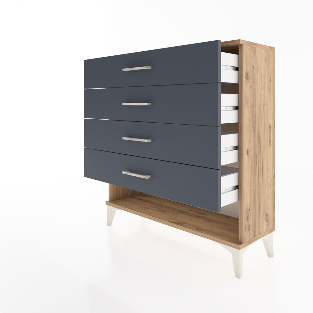 Woodntry Modular Dresser Pine 88x30x84 cm with Drawers and Shelves CR2-3