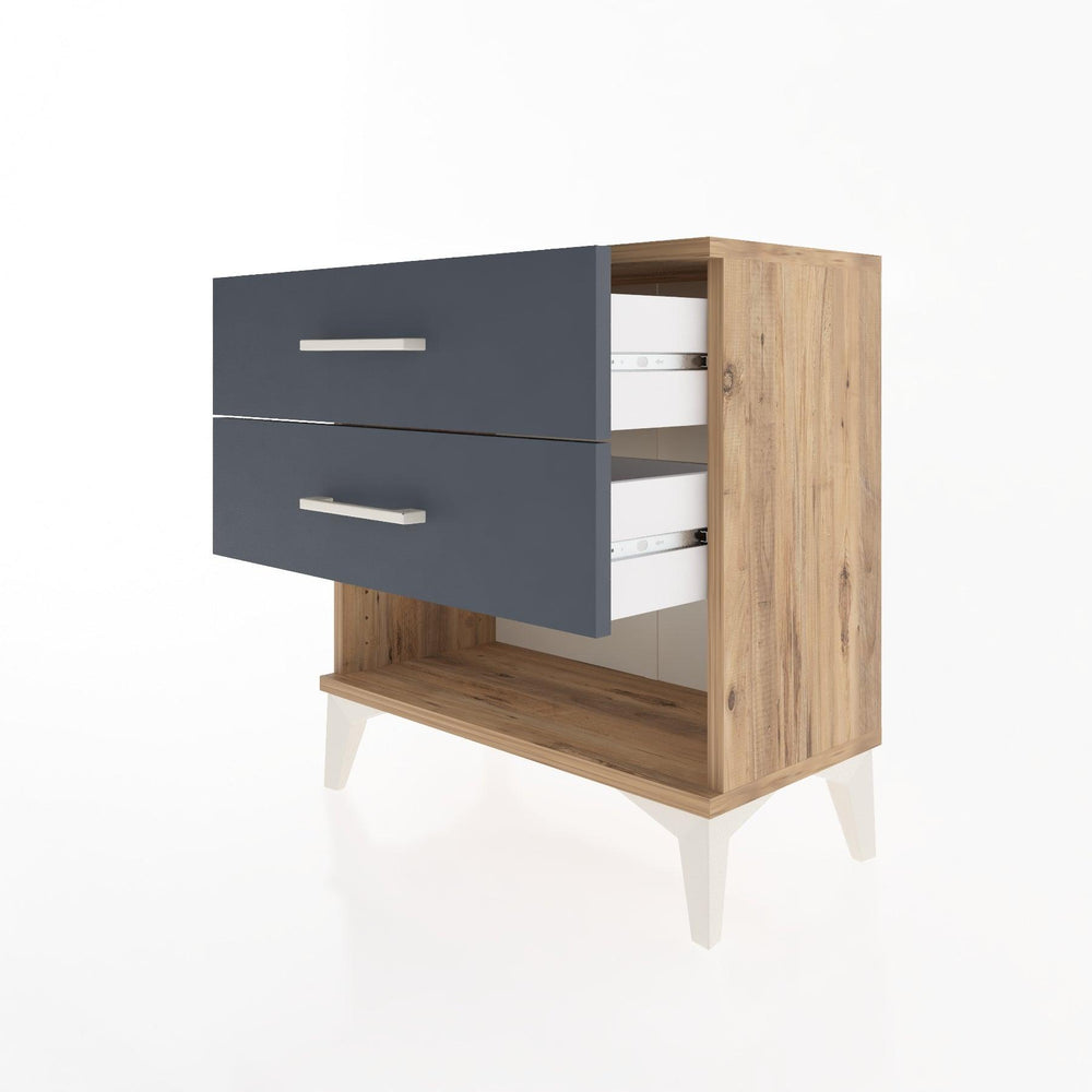 Woodntry Modular Nightstand Pine 60x30x52 cm with Drawers and Shelves CR2-3
